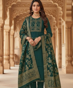 Roman Silk Suit Set with Banarasi Dupatta