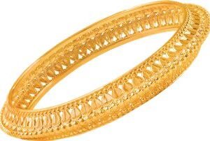 Hallmarked 916 Broad Fancy Bangle
