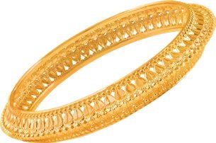 Hallmarked 916 Broad Fancy Bangle
