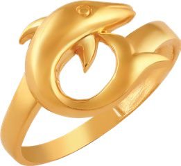 Hallmarked 916 Dolphin Ring