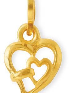 Hallmarked 916 Double Heart Pendant