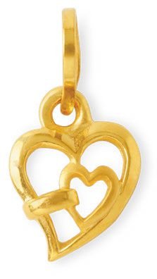 Hallmarked 916 Double Heart Pendant